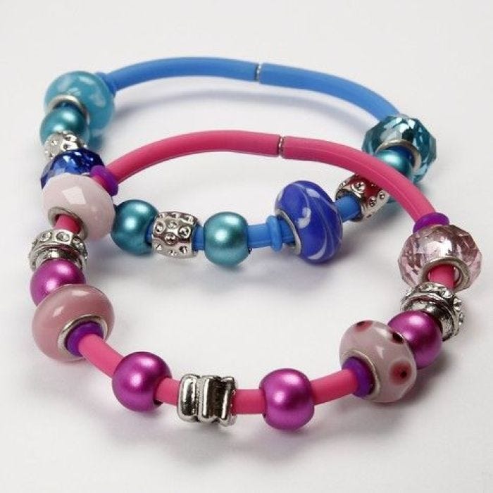 Armbånd i silicone med glaslinks