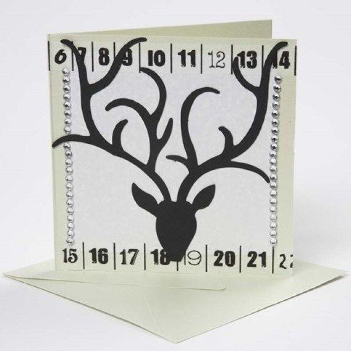 Kort med silhouet, rhinsten og Masking Tape