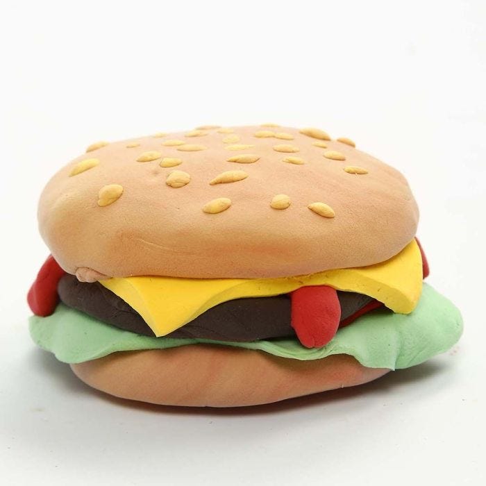 Magnet med burger af Silk Clay