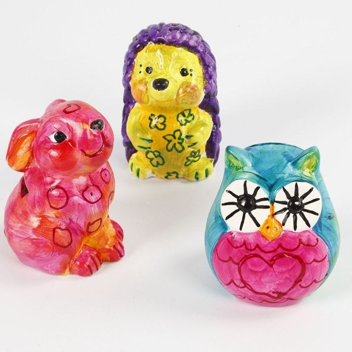 Sparebøsse af terrakotta malet med A-Color Glas maling