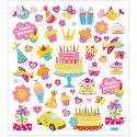 Stickers, fødselsdag, 15x16,5 cm, 1 ark