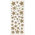 Glitterstickers, stjerner, 10x24 cm, guld, 2 ark/ 1 pk.