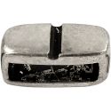 Ledperle, str. 6x14 mm, hulstr. 10x3 mm, antik sølv, 5 stk./ 1 pk.
