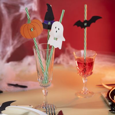 Halloweenpynt til sugerør