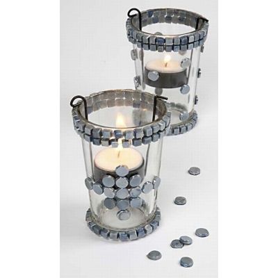 Lysglas med mosaik