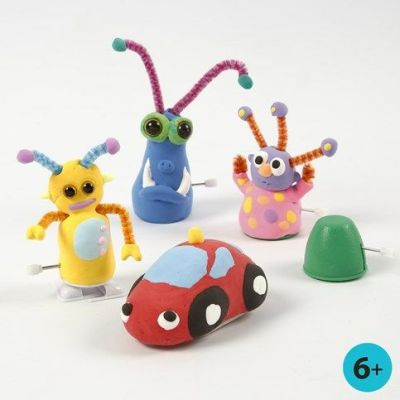 Bev&aelig;gelige figurer af mekaniske dele med Silk Clay