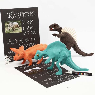 Skelet af dinosaur bekl&aelig;dt med Silk Clay