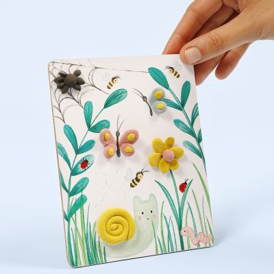 Billlede med naturmotiv dekoreret med Silk Clay