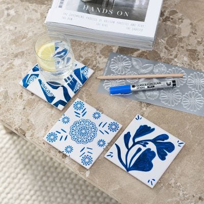 Coasters med porcelænstusch