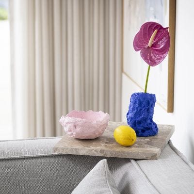 Vase og skål i papmaché pulp