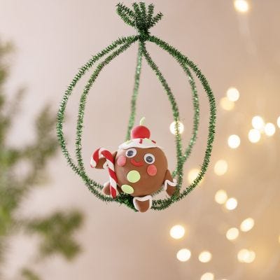 Juleophæng med peberkagemand i Silk Clay®