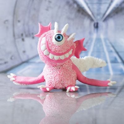 Sally-monster af Silk Clay® og Foam Clay®