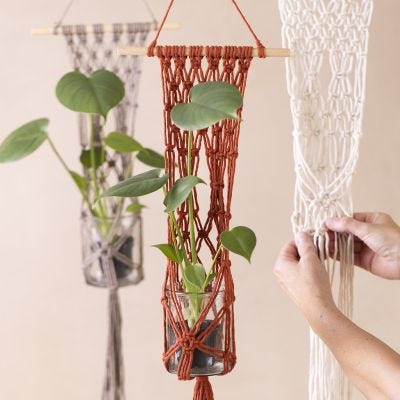 Macramé blomsterophæng