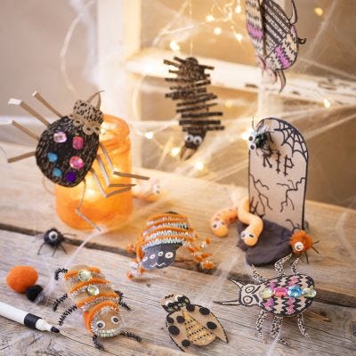 Halloween kirkegård med insekter