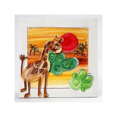 3D collage med akvarelkridt