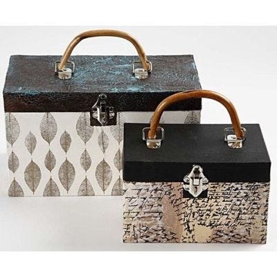 Kuffert med decoupage og krakelering