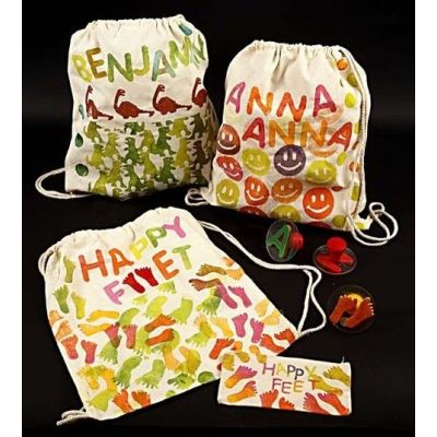 Skopose og penalhus med stempeltryk