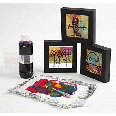 Indrammet akvarel på imiteret japanpapir