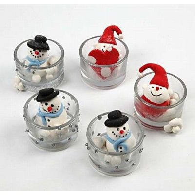 Figurer af Silk Clay i fyrfadsholder