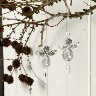 Quilling engle af stjernestrimler