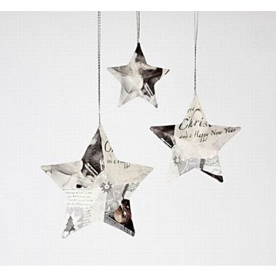 Stjerner med serviet-decoupage