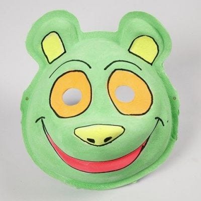 Vandfarver i neon på maske af papmache