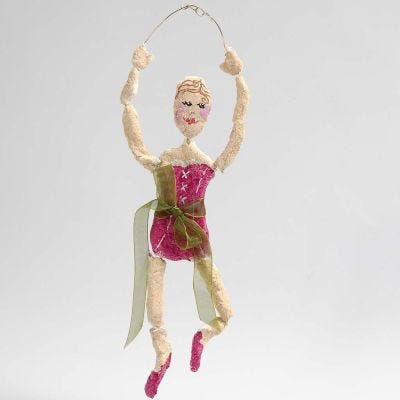 Ballerina af bonzaitråd i guld med pulp
