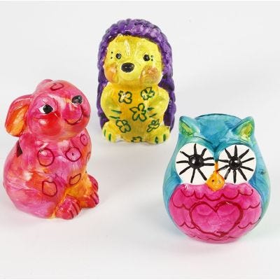 Sparebøsse af terrakotta malet med A-Color Glas maling