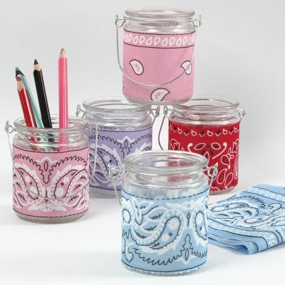 Lysglas med decoupage af bandana