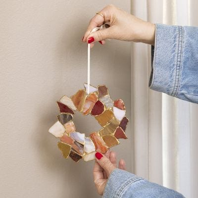 Glaskrans limet med kintsugi teknik