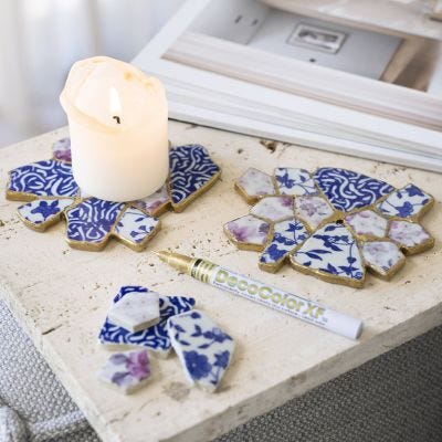 Coaster limet med kintsugi teknik