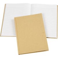 Notesbog, linieret, A5, 60 g, brun, 1 stk.