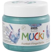 Mucki Fingermaling, metal grøn, 150 ml/ 1 ds.