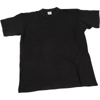 T-shirt, B: 32 cm, str. 3-4 år, rund hals, sort, 1 stk.