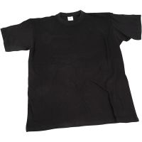 T-shirt, B: 40 cm, str. 7-8 år, rund hals, sort, 1 stk.