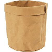Opbevaringspose, H: 12 cm, diam. 11 cm, 350 g, lys brun, 1 stk.