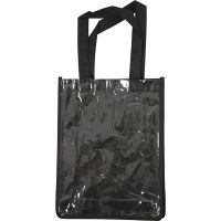 Taske med plastfront, str. 30x23x7 cm, sort, 1 stk.