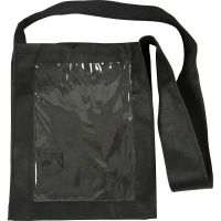 Taske med plastfront, str. 40x34x8 cm, sort, 1 stk.