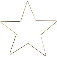 Metalstjerne, diam. 30 cm, tykkelse 3 mm, guld, 1 stk.