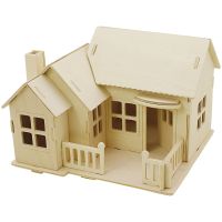 3D konstruktionsfigur, Hus med terrasse, str. 19x17,5x15 , 1 stk.