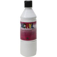 Akrylmaling, hvid, 500 ml/ 1 fl.