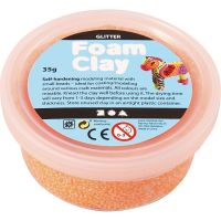 Foam Clay®, glitter, orange, 35 g/ 1 ds.