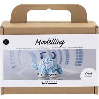 Mini DIY Kit Modellering, Monster Bobby, lys blå, 1 pk.