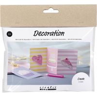 Mini DIY Kit Dekoration, Kager, pastelpink, pastellilla, pastelgul, pastel purple, 1 pk.