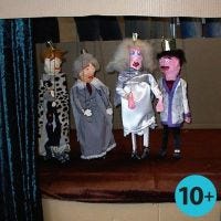 Marionetdukker af trælister og gipsgaze