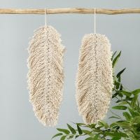 Macrame ophæng formet som blad