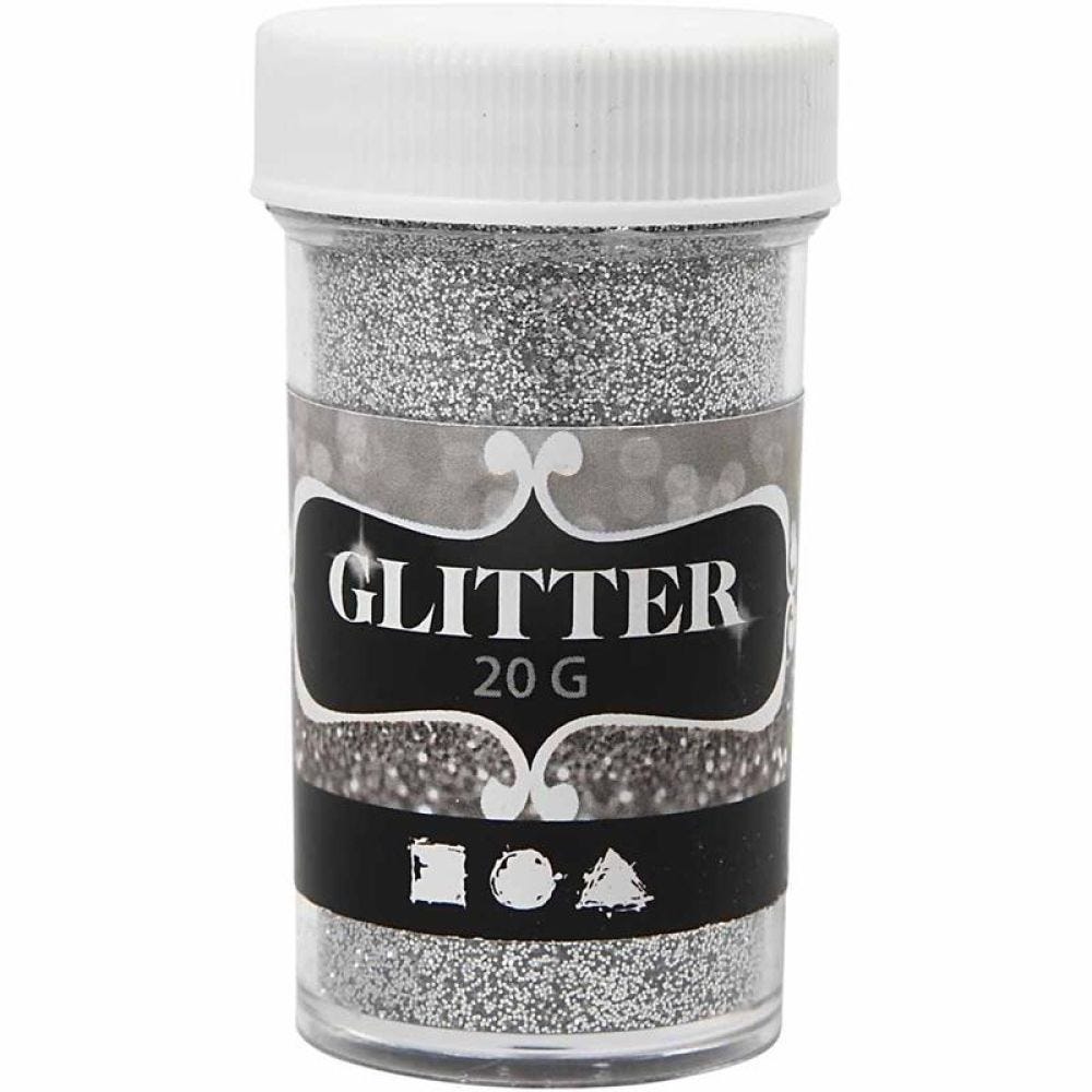 Glitter, sølv, 20 g/ 1 ds.