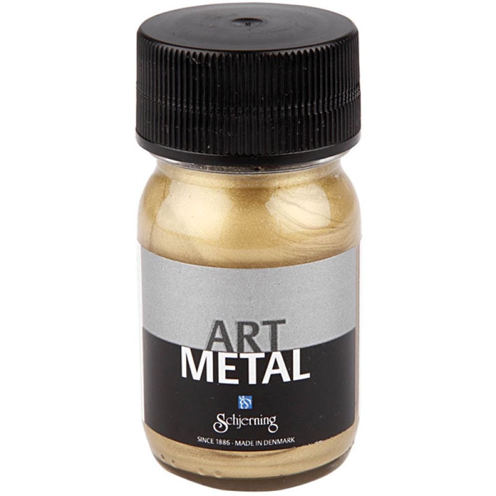 Hobbymaling metallic, lys guld, 30 ml/ 1 fl.