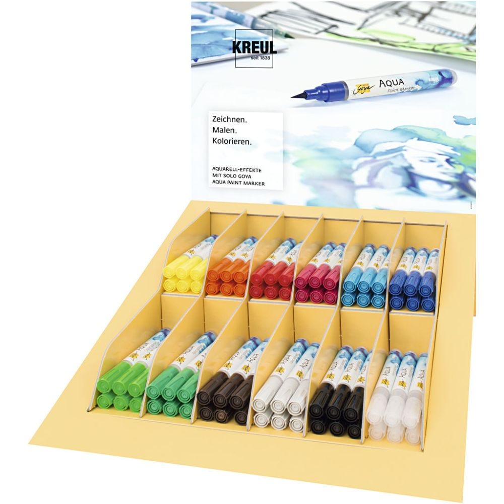 SOLO GOYA Aqua Paint Marker, ass. farver, 12x6 stk./ 1 pk.