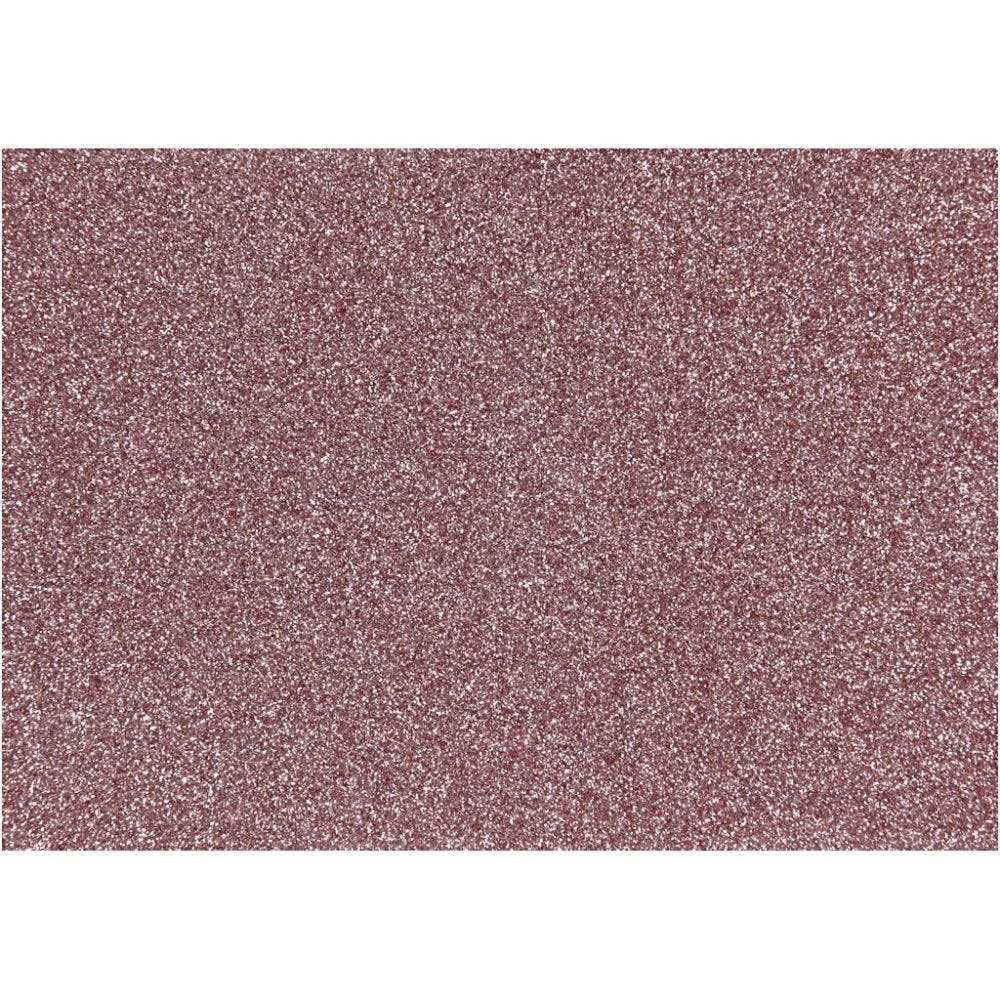 Strygestof, A5, 148x210 mm, glitter, lyserød, 1 ark